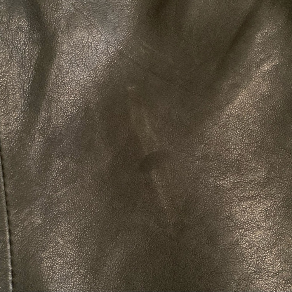 Club Monaco Dark Green Lamb Leather Moto Biker Jacket Size Small - Picture 15 of 16